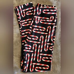 LuLaRoe Girls S/M Candy Cane Leggings